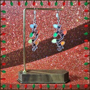 2/$15 Colorful Christmas Light Bulb Earrings (NWOT)